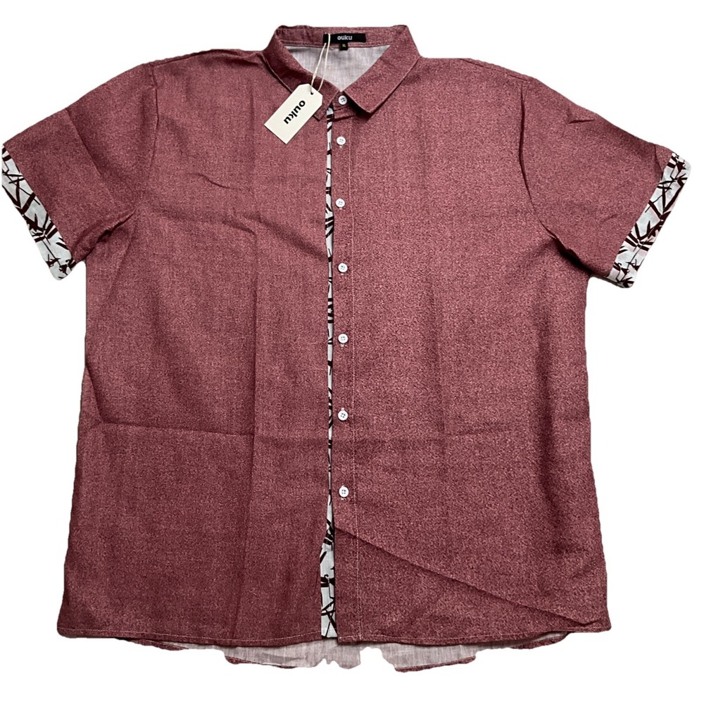 Ouku Mens Pink Full Buttoned Up Shirt XL
